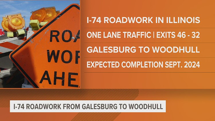 Section of Interstate 74 in Galesburg reduced traffic for road repairs