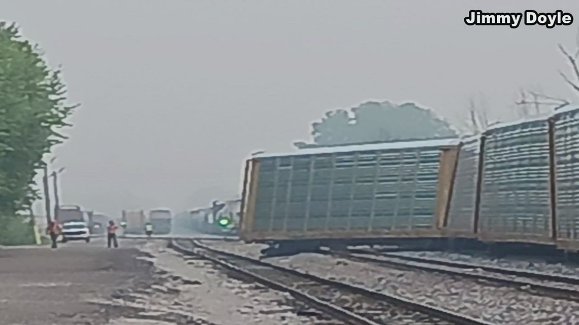 WATCH: 21 train cars derail near Nahant Marsh