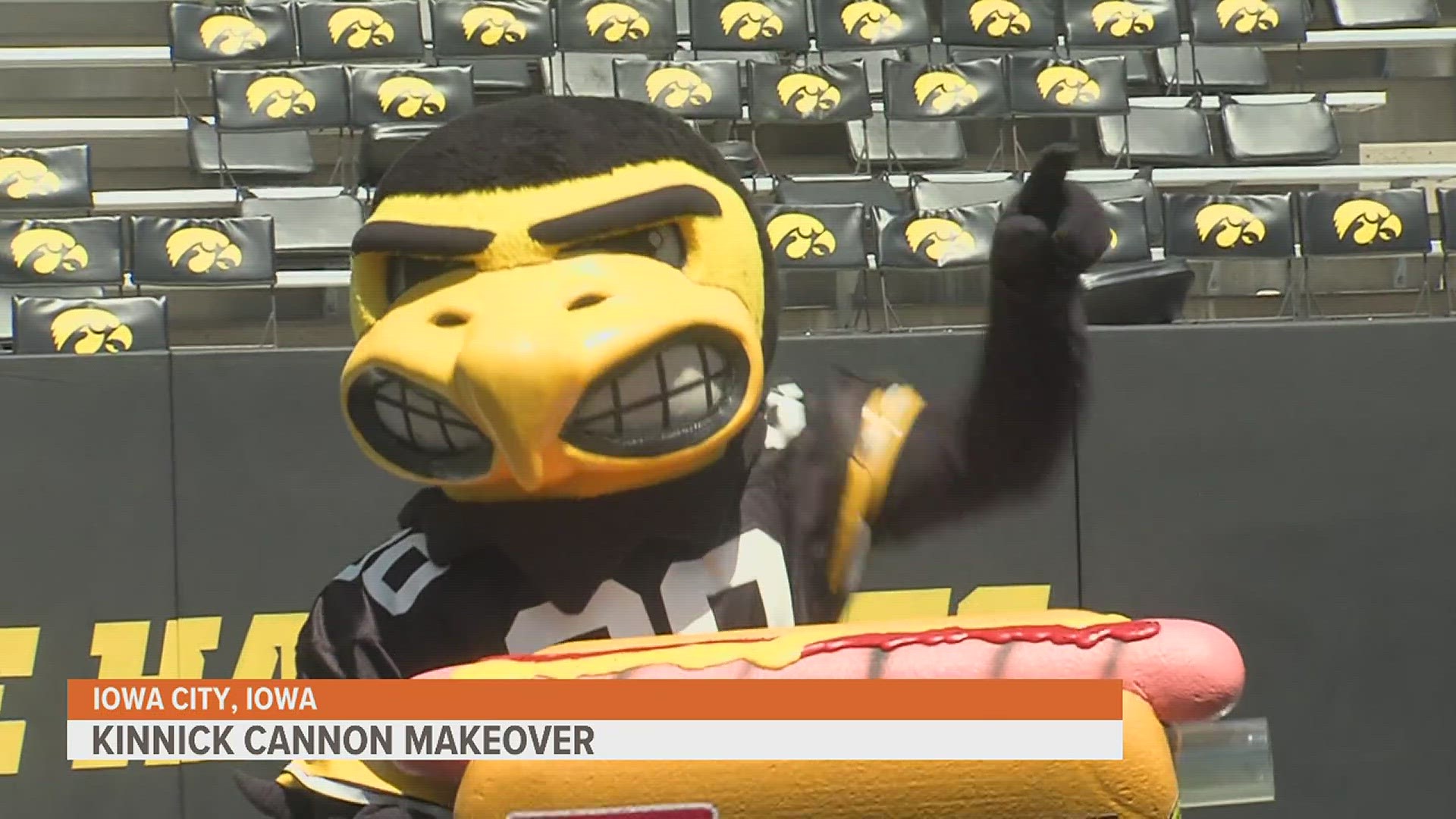 Introducing Kinnick Stadium's new hot dog cannon, fans can now catch up with the game, while also getting some snacks.