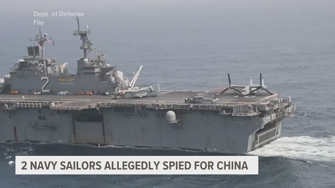 2 Navy sailors facing charges for allegedly selling military secrets to China