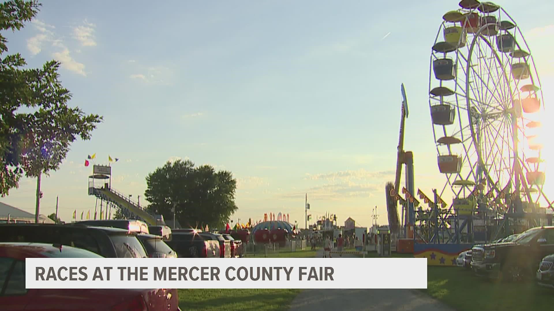 Racing action was underway in the early days of the Mercer County Fair before the big demolition derby on Saturday