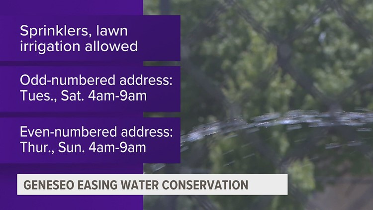 City of Geneseo easing water restrictions on residents