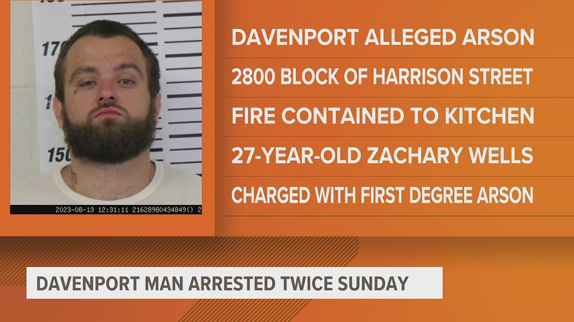 Davenport man arrested for suspected arson also arrested earlier that day