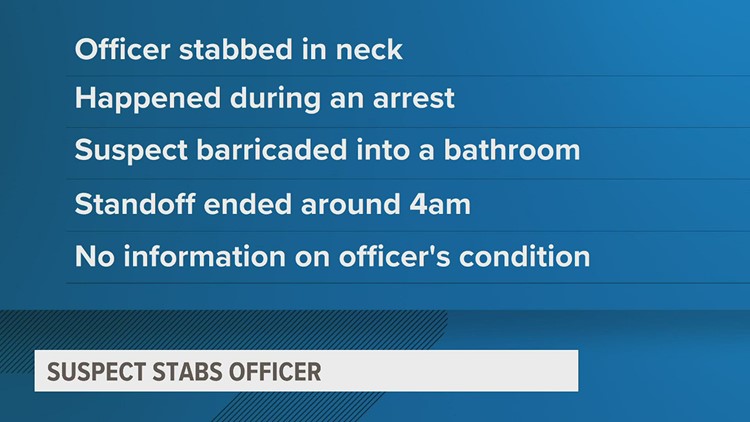 An Illinois officer recovering after detained suspect stabbing
