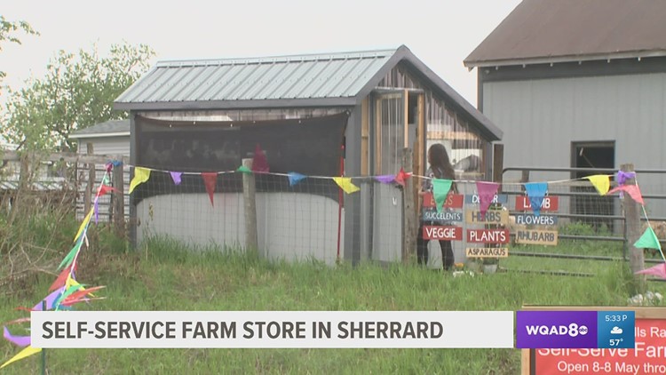 Simply grab what you want and leave the money, at a self-service farm store in Sherrard