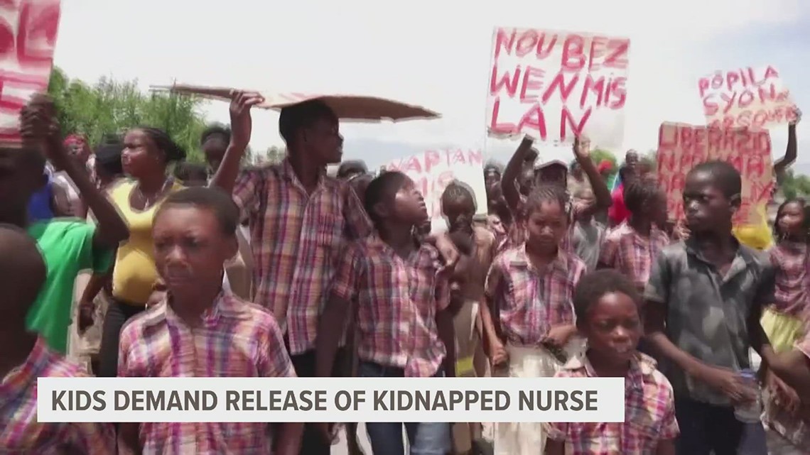 Haitians demanding the release of kidnapped nurse and daughter