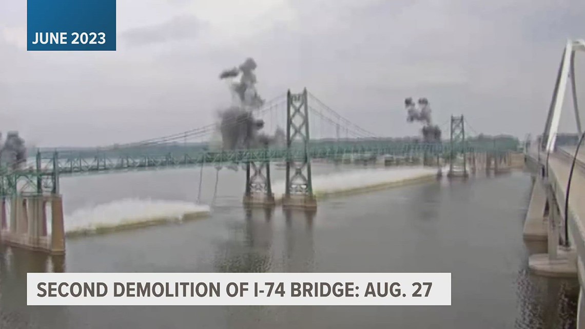 Date set for demolition of second span of old I-74 bridge