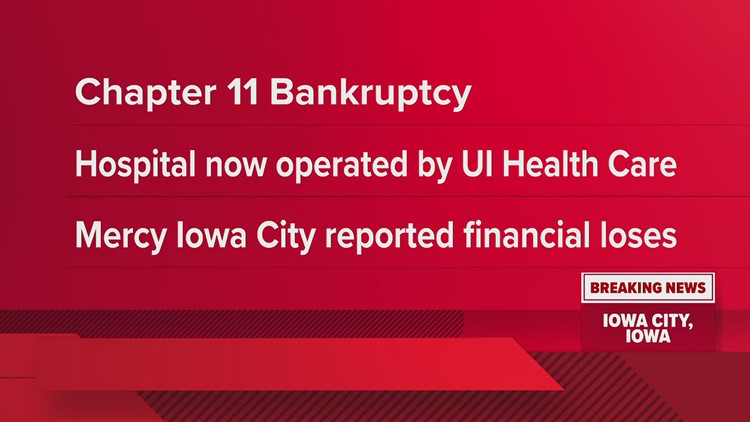 Mercy Iowa City hospital filing bankruptcy, working with University of Iowa to avoid disruption of care | News 8 Now